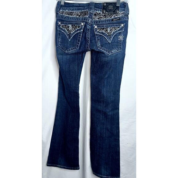 Miss Me Womens Size 25 Embellished Boot Cut JP5002-6R Flap Pocket Denim Jeans - Picture 5 of 9